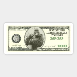 Harambe Dollar Bill Sticker
